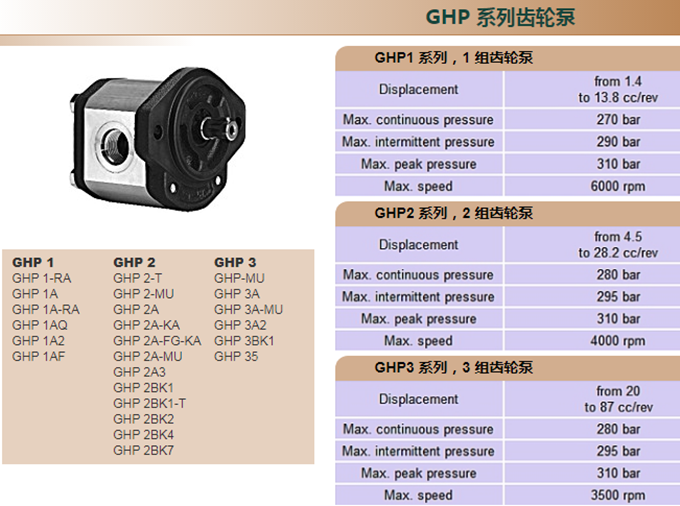 馬祖奇GHP系列齒輪泵說明